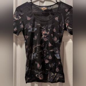 Rare Vintage Harley-Davidson Y2K Sheer Top - Size Medium
